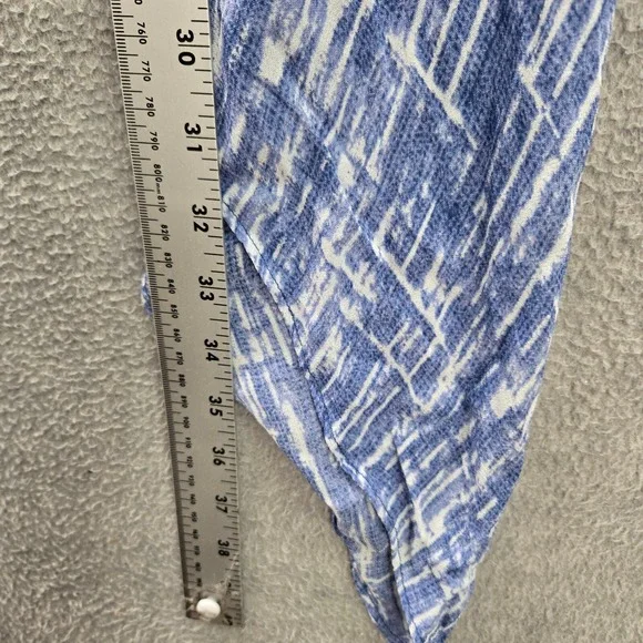 Chico's Women Top 2 Blue Tie Dye Shibori Gold Sequin Kimono Handkerchief‎ - Picture 5 of 9